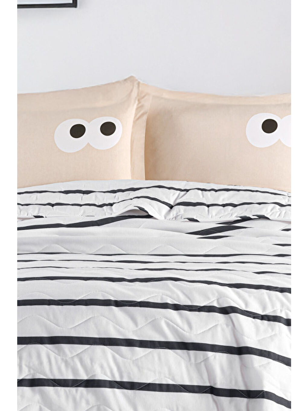 Kahverengi Kapitone Yatak Örtüsü Seti Çift Kişilik Funny Kahve-2