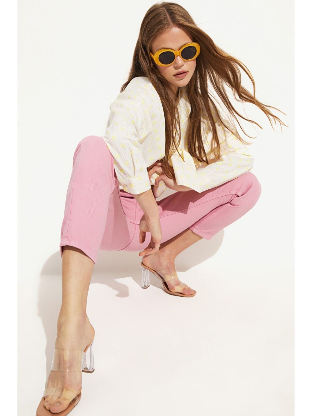 Pembe Mom Fit Jean Pantolon-2