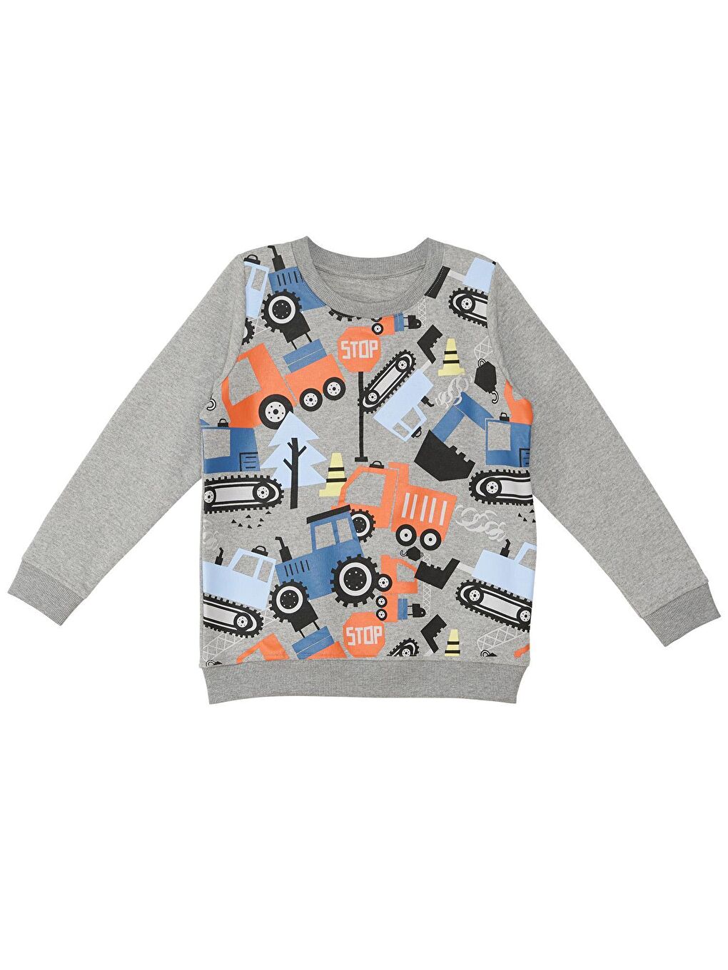 Denokids Gri Sevimli Arabalar Erkek Çocuk Sweatshirt - 2