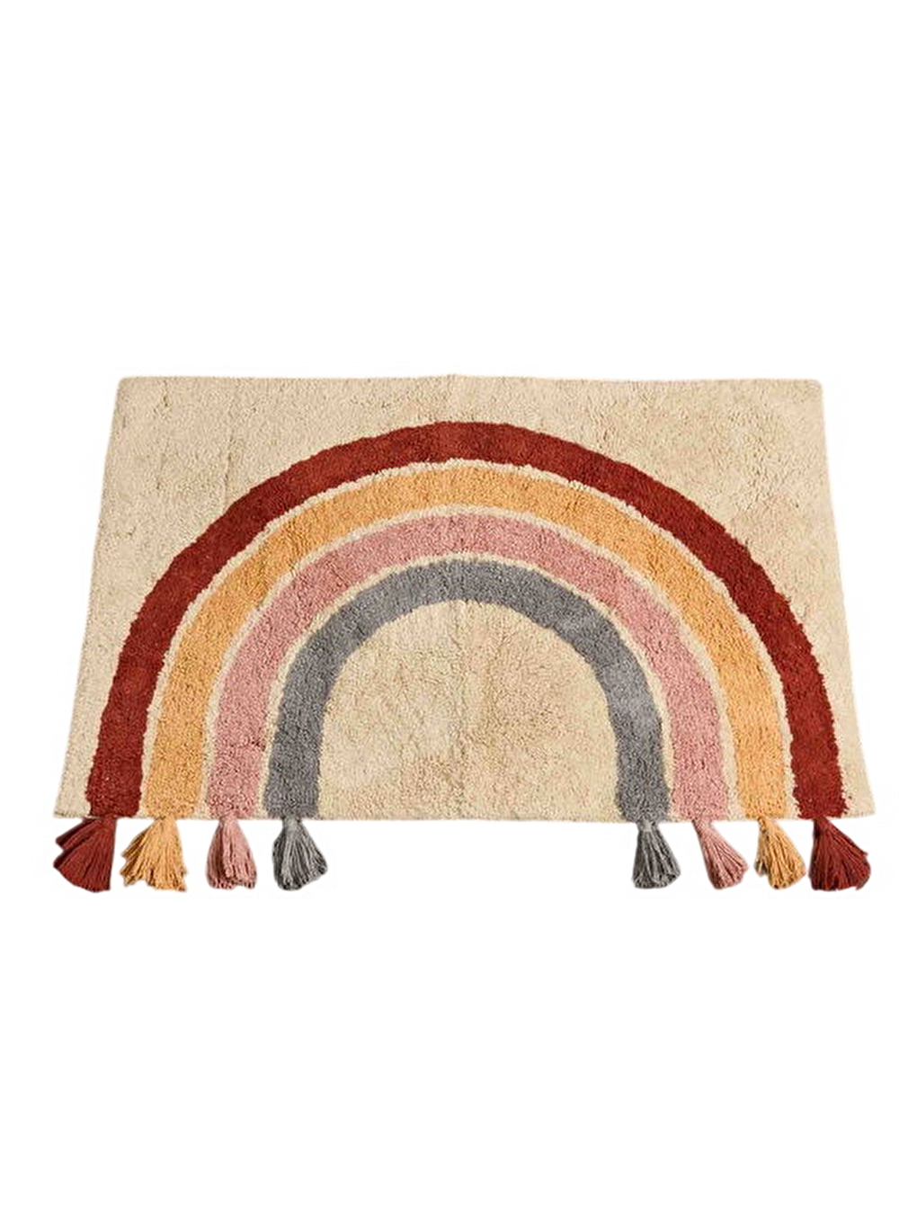 Beyaz Soft Tufting Banyo Paspası - Renkli - 60x90 Cm-3