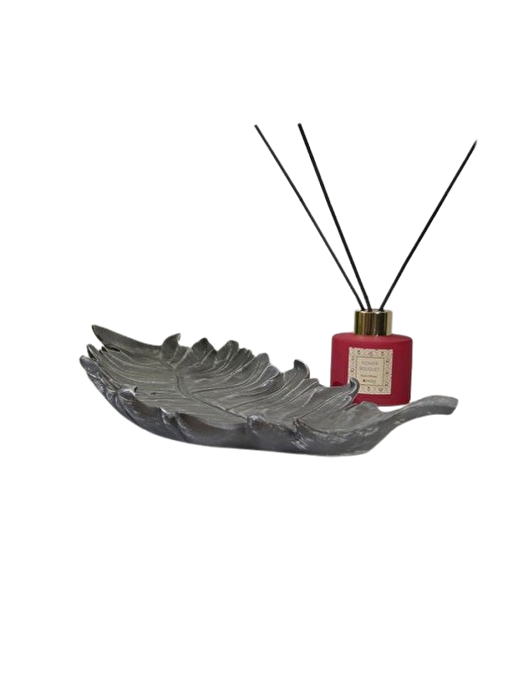 Gri Deco Moena Dekoratif Tabak - Gümüş - 44x19 cm-3