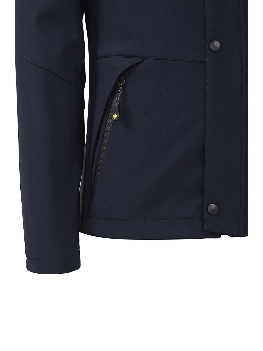 Lacivert Çıkarılabilir Kapüşonlu Suya Dayanıklı SoftShell Erkek Mont 497LUIS-3