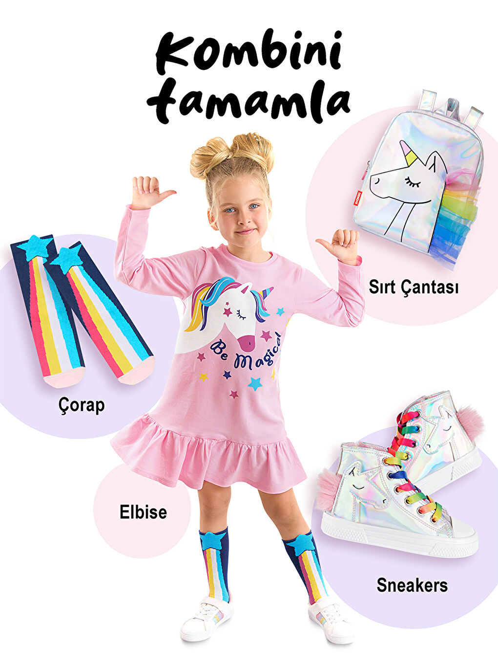 Gri Hologramlı Kız Sneakers-1