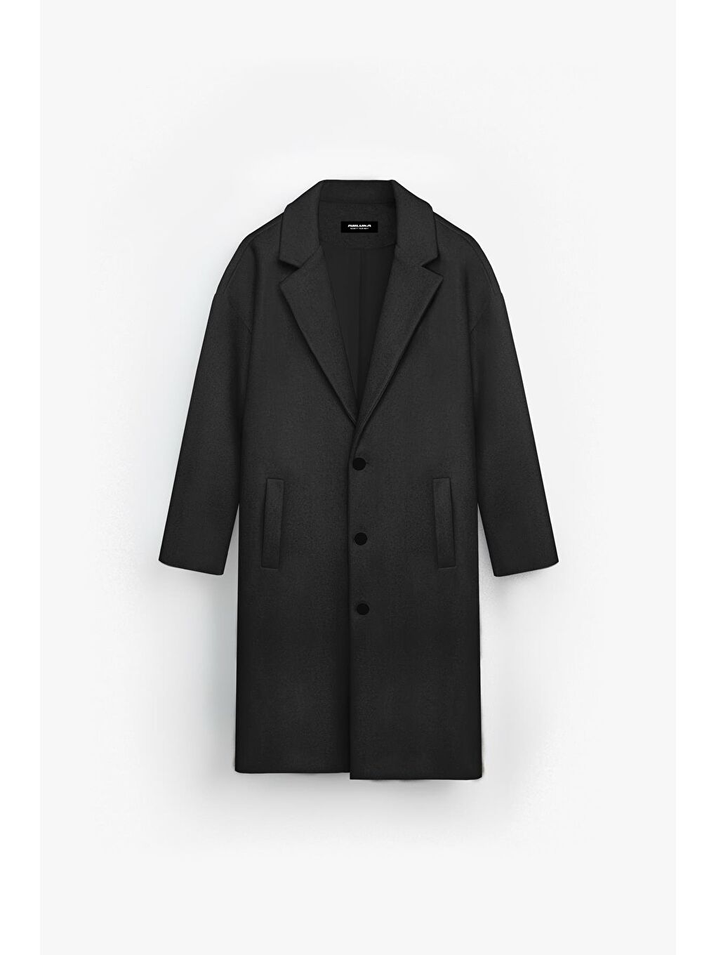 Erkek Oversize İtalyan Kaşe Kaban Palto Siyah