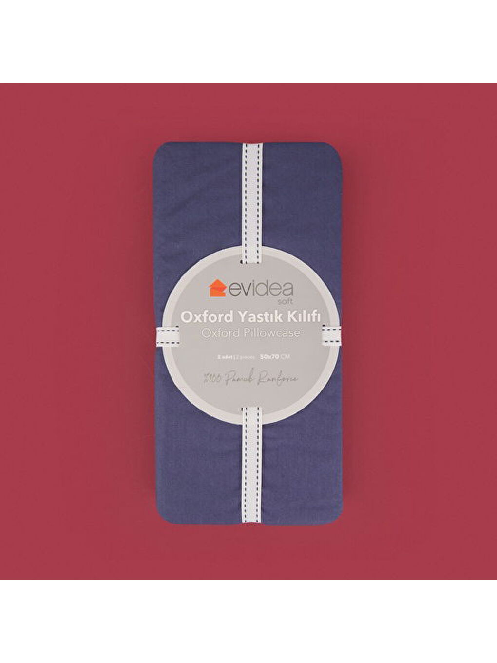 Soft Basic Oxford 2'li Yastık Kılıfı - Lacivert - 50x70 cm-1