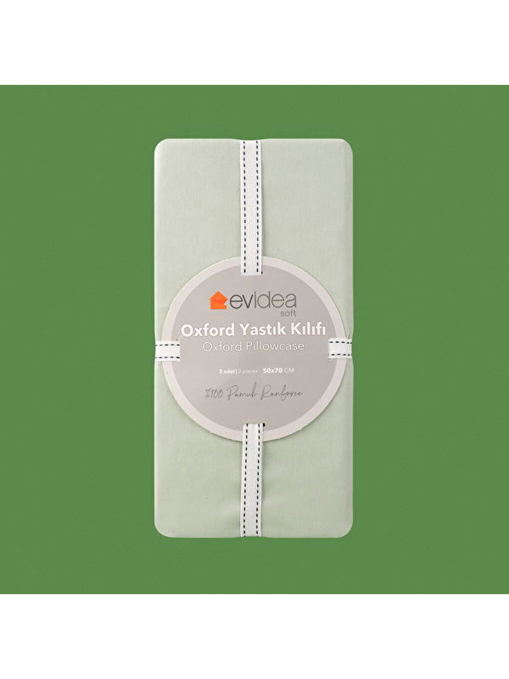 Soft Basic Oxford 2'li Yastık Kılıfı - Yeşil - 50x70 cm-3