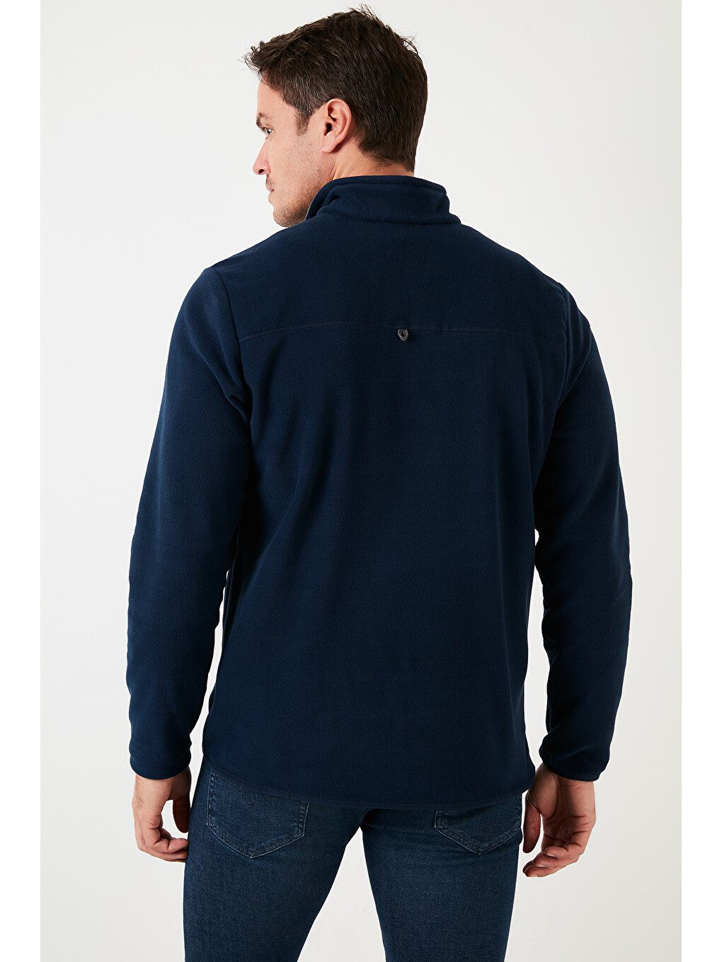 Lacivert Slim Fit Anti-pilling Bato Yaka Kışlık Şardonlu Erkek Polar Sweatshirt 5906001-5