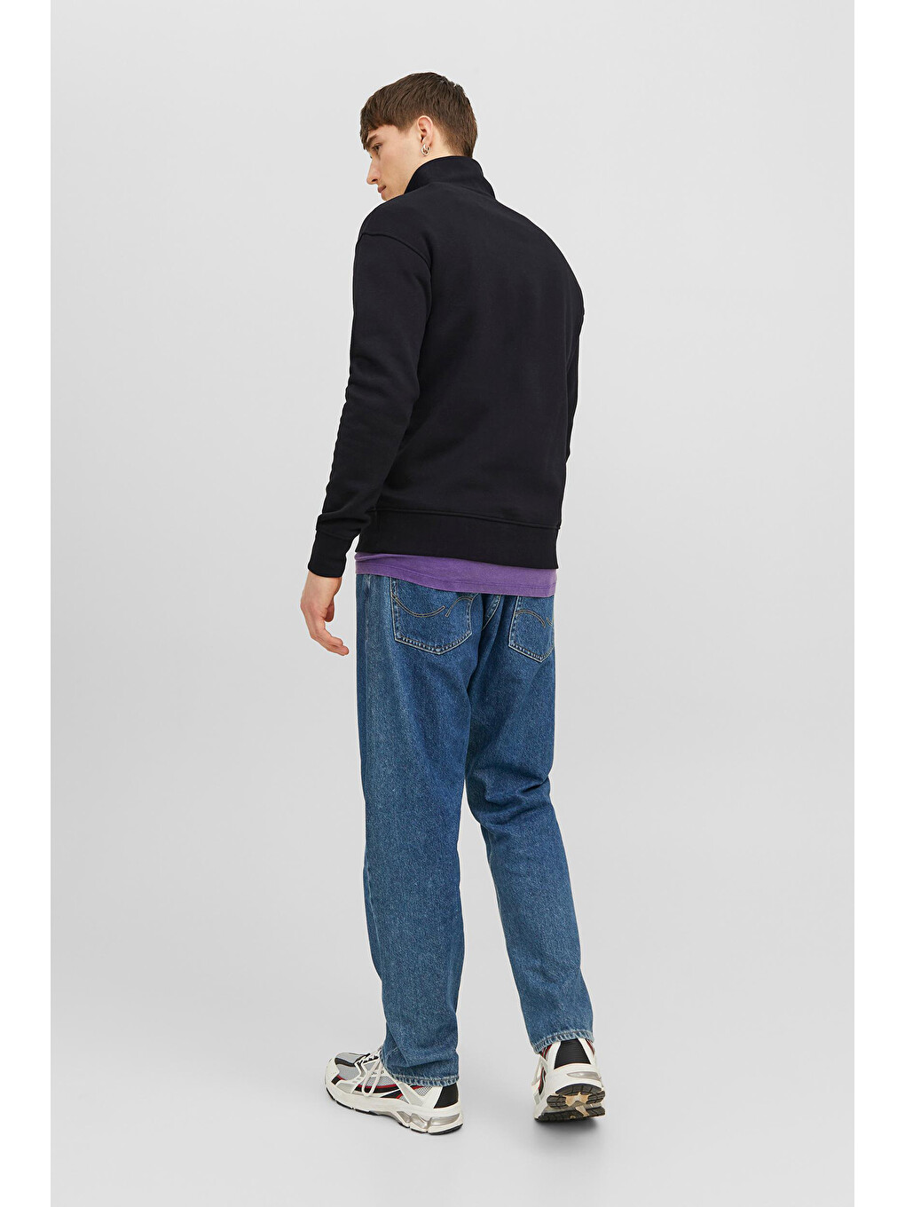 Siyah Originals Jorvesterbro Yarım Fermuarlı Relaxed Fit Erkek Sweat 12241777-3