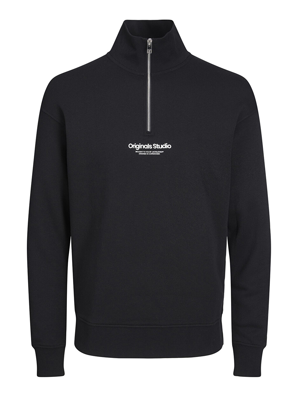 Siyah Originals Jorvesterbro Yarım Fermuarlı Relaxed Fit Erkek Sweat 12241777-6