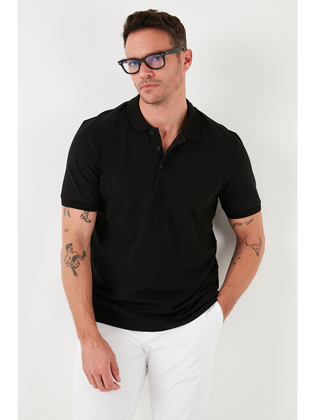 Beyaz Pamuklu Regular Fit Düğmeli Polo Yaka 5'li Paket Tişört 590211827s5-5