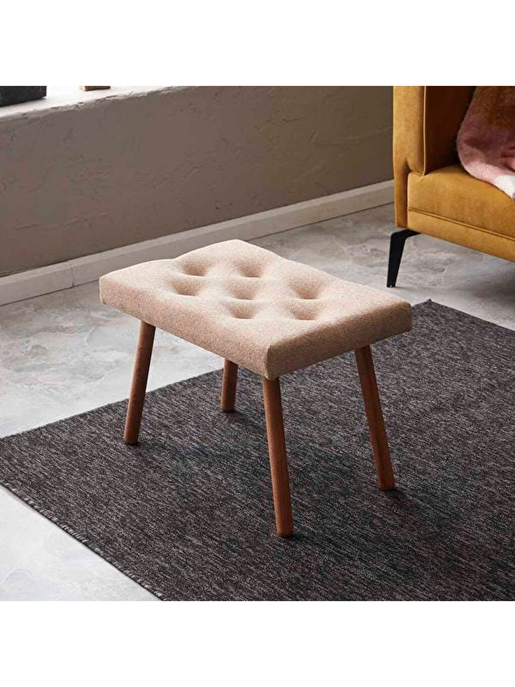 Masif Ayaklı Bench - Bej-3