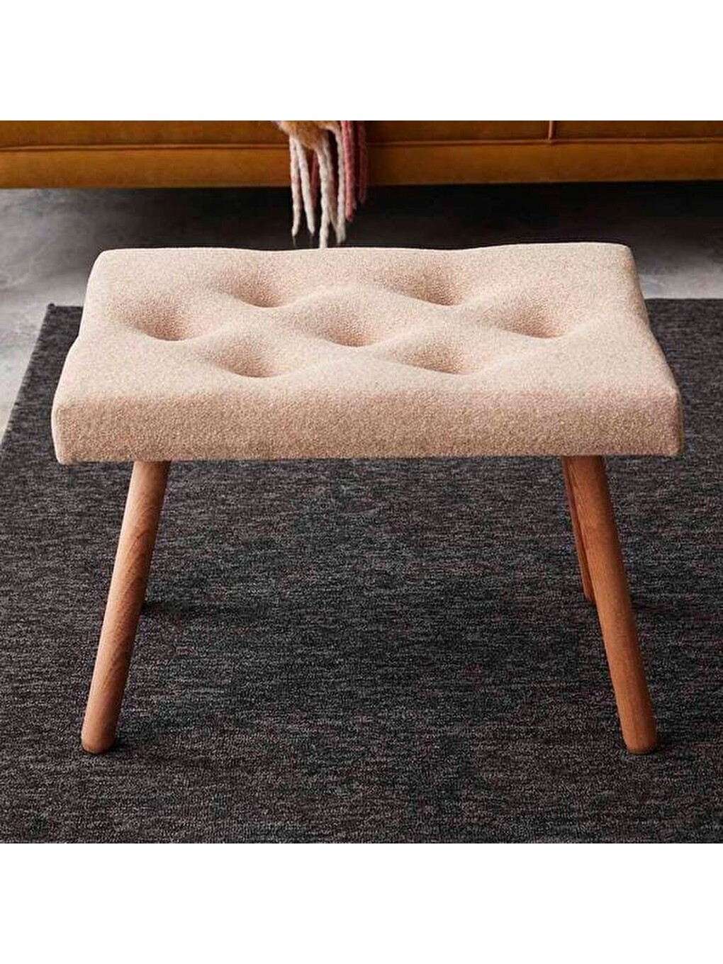 Masif Ayaklı Bench - Bej-5
