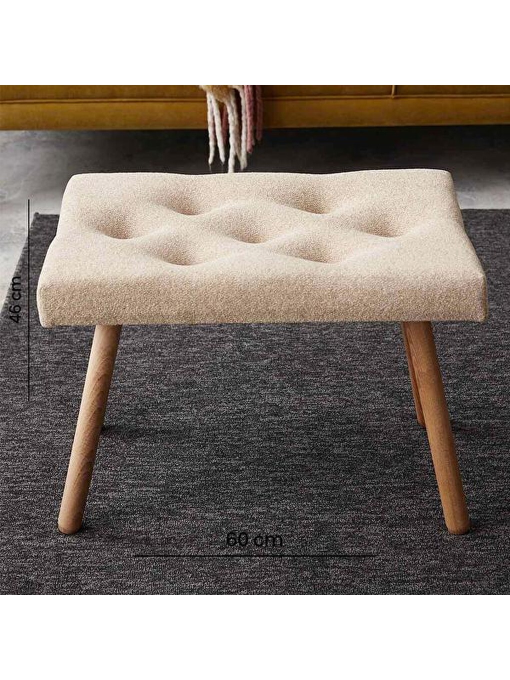 Masif Ayaklı Bench - Bej-9