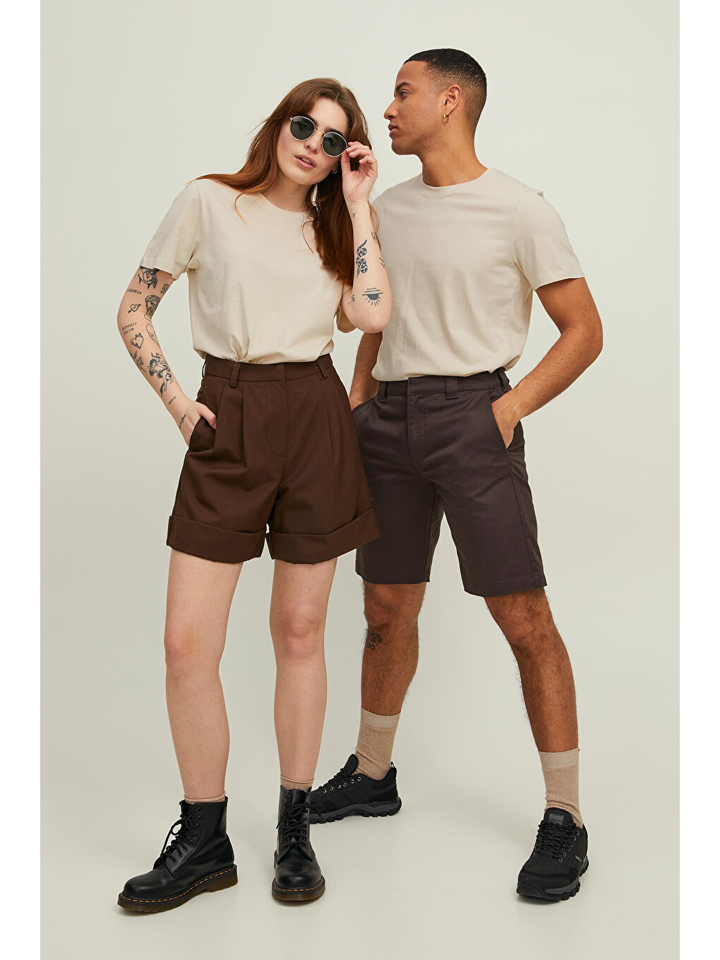 Ekru Organik Pamuklu Regular Fit Bisiklet Yaka Erkek T Shirt 12113648-1