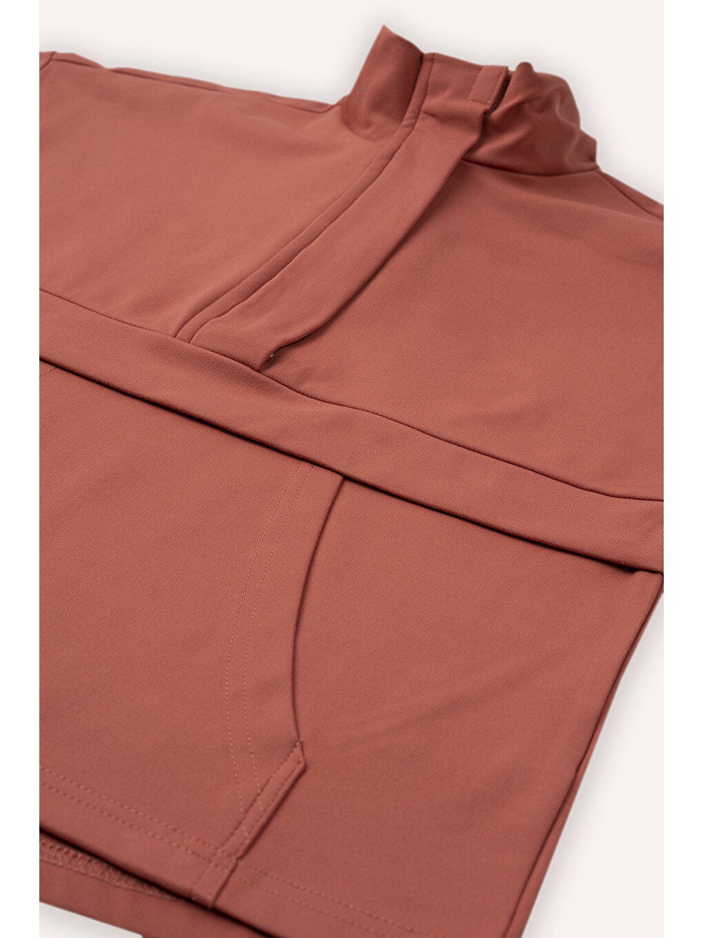 Kırmızı Kız Çocuk Cep Detaylı Nar Sweatshirt-2