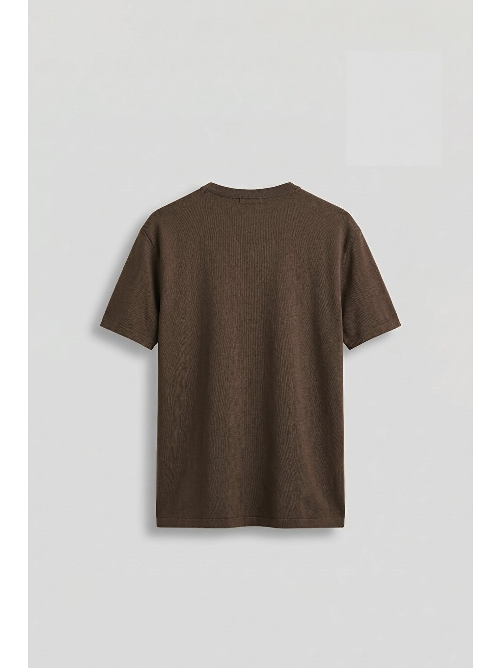Erkek Relaxed Fit Düğmeli Henley Yaka Basic T-Shirt Kahverengi-1
