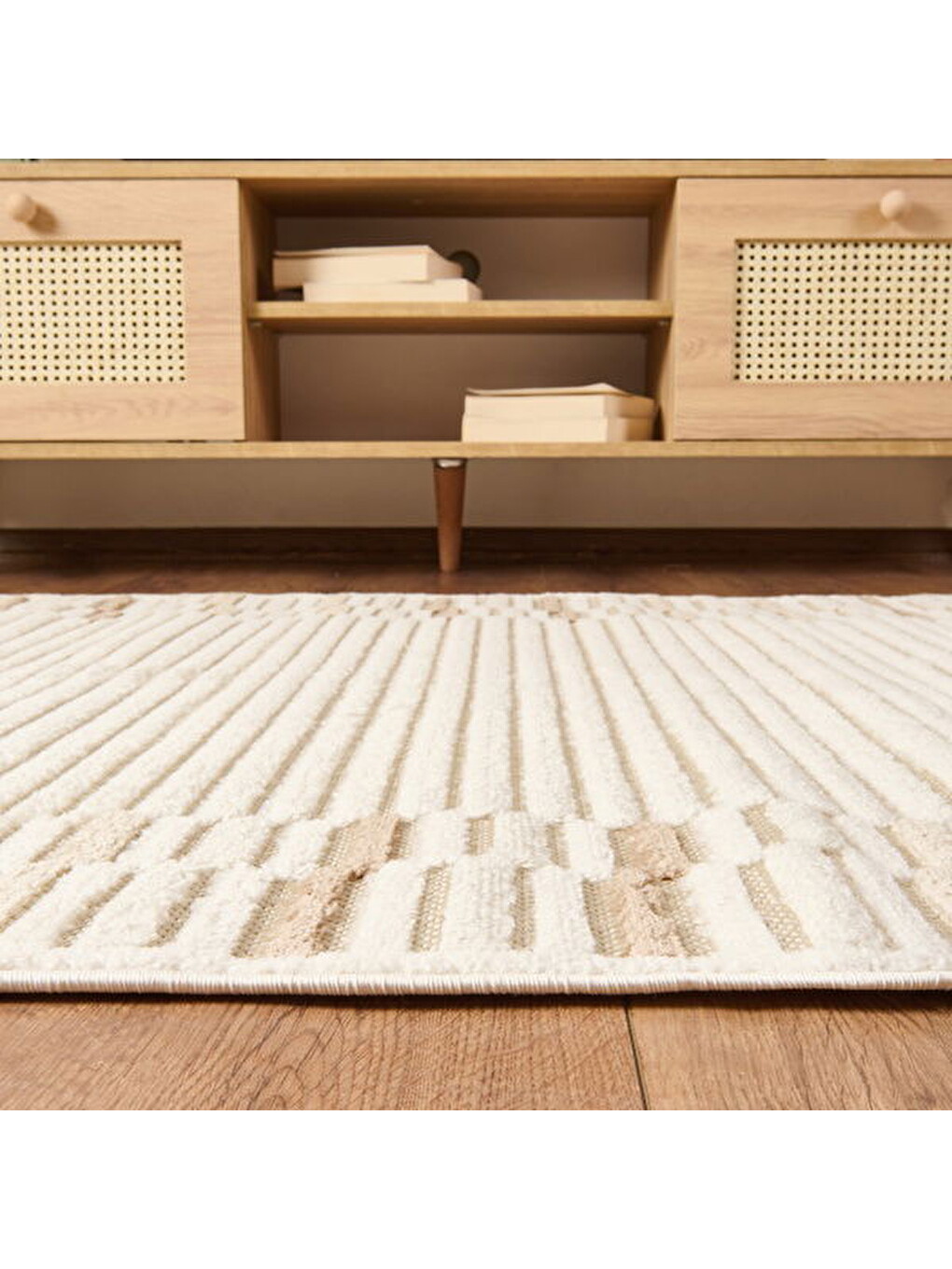 Soft Mono Tozumaz Antialerjik Halı - Bej - 120x180 cm-3