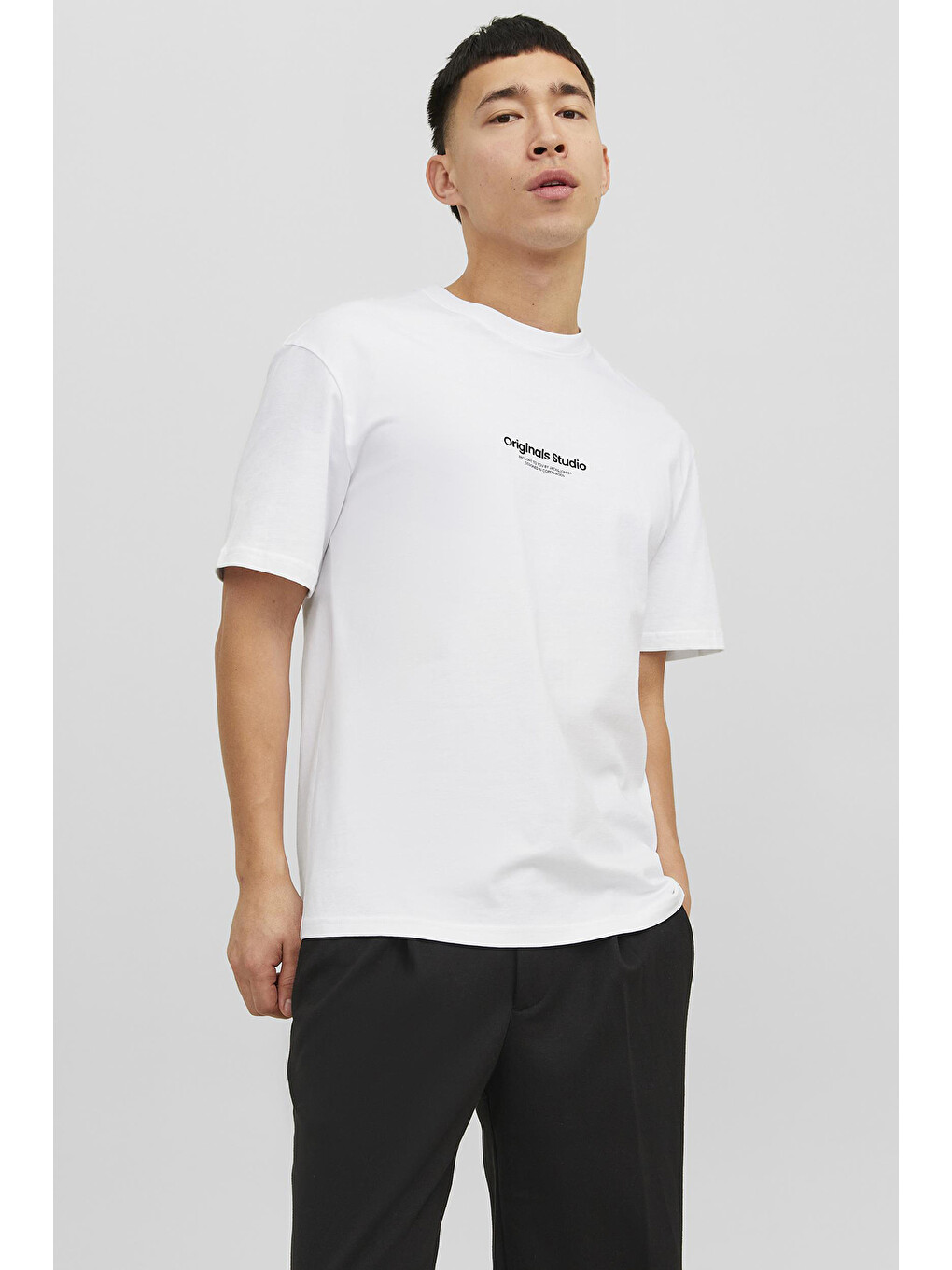 Beyaz Jorvesterbro Pamuklu Bisiklet Yaka Relaxed Fit Erkek T Shirt 12240121