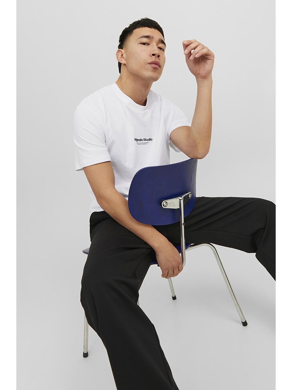 Beyaz Jorvesterbro Pamuklu Bisiklet Yaka Relaxed Fit Erkek T Shirt 12240121-3
