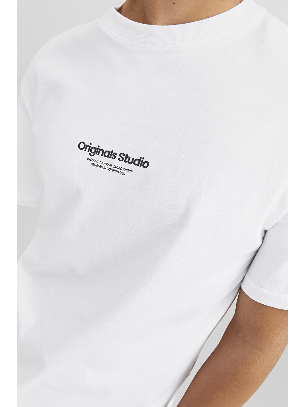 Beyaz Jorvesterbro Pamuklu Bisiklet Yaka Relaxed Fit Erkek T Shirt 12240121-5
