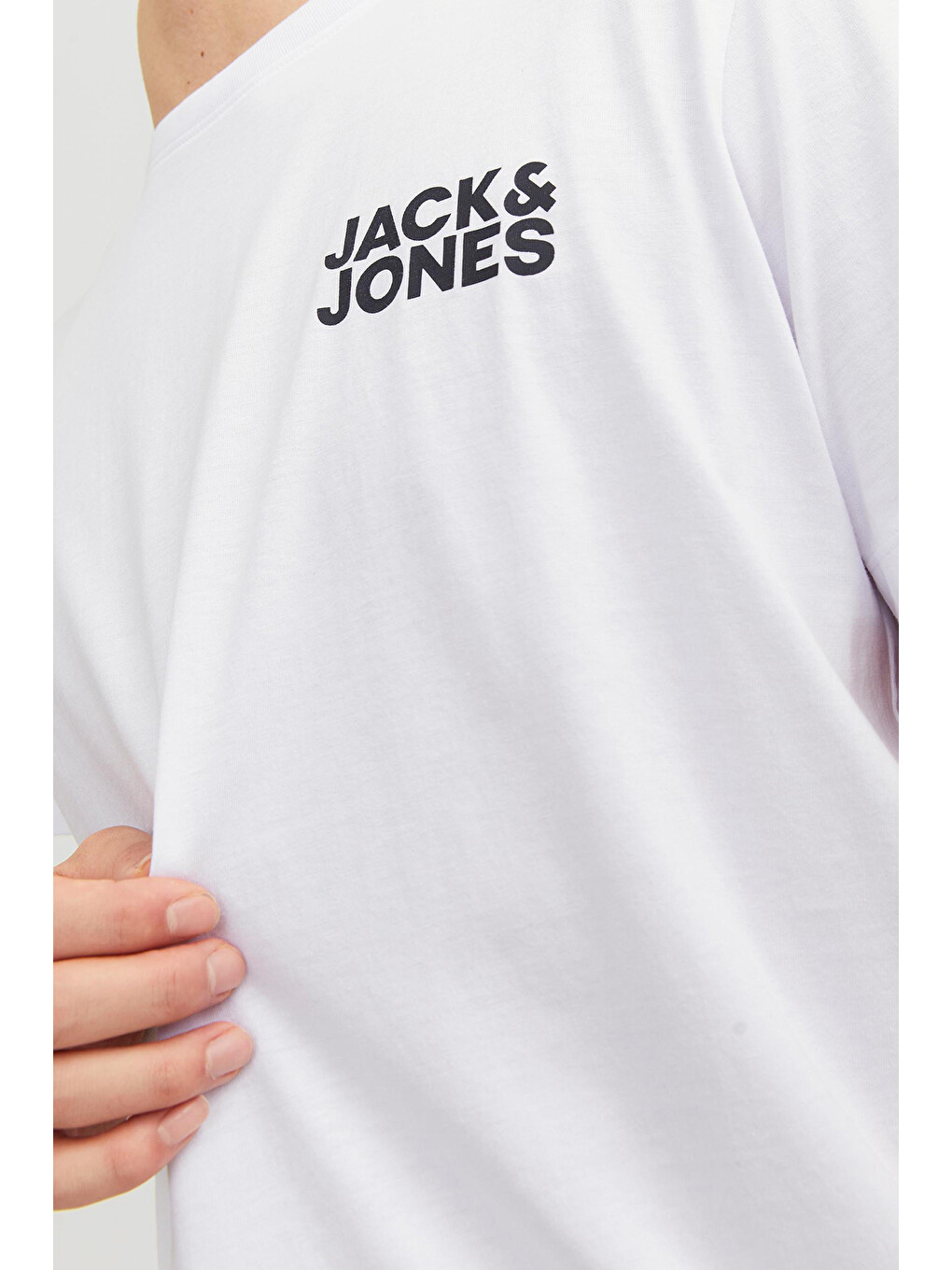 Beyaz Jjecorp Pamuklu Slim Fit Bisiklet Yaka Erkek T Shirt 12151955-4