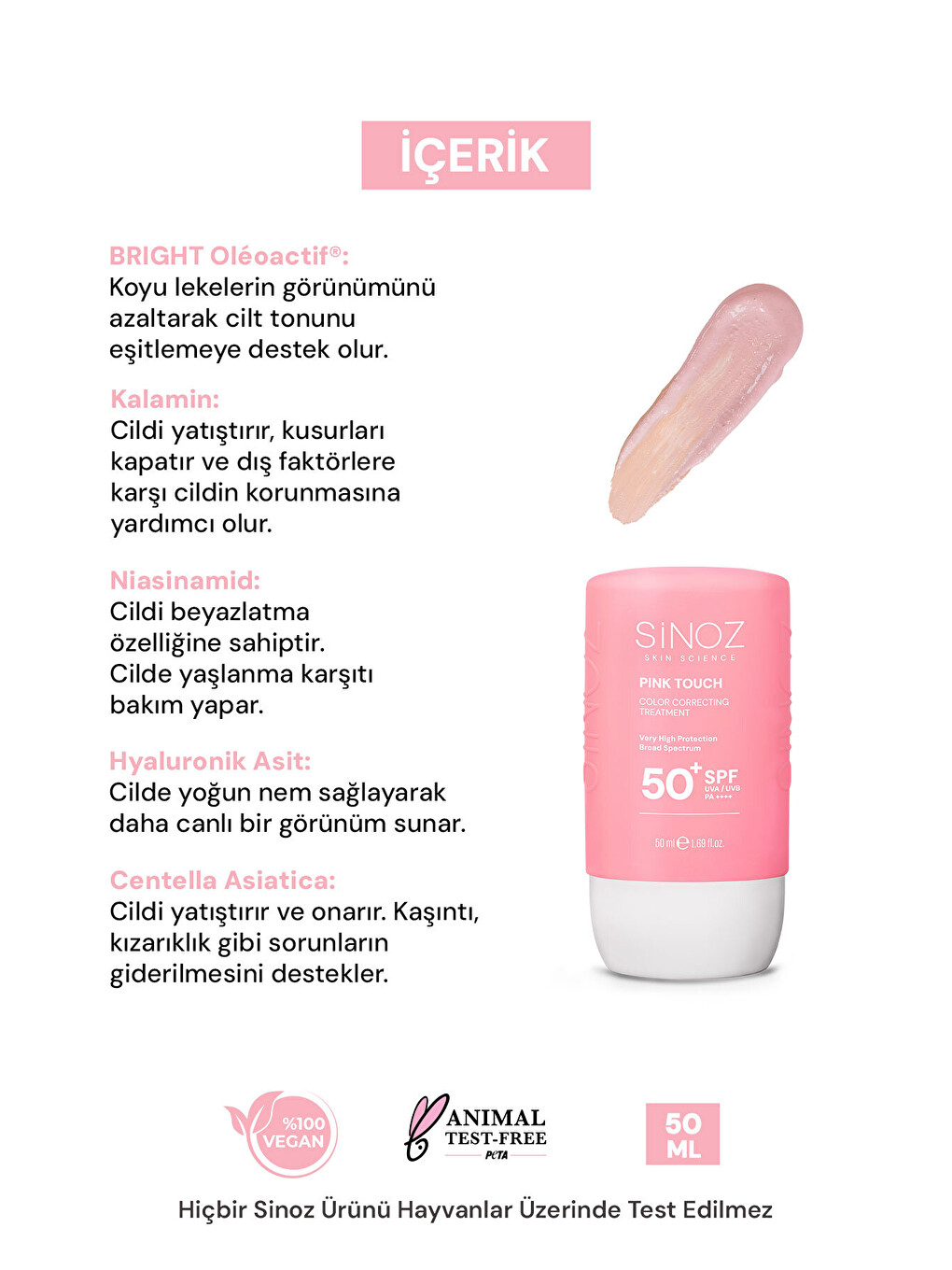 Pink Touch Anında Ton Eşitleyici Leke Karşıtı Spf50+ Pembe Sıvı Yüz Güneş Kremi Pa++++ 50ml-3