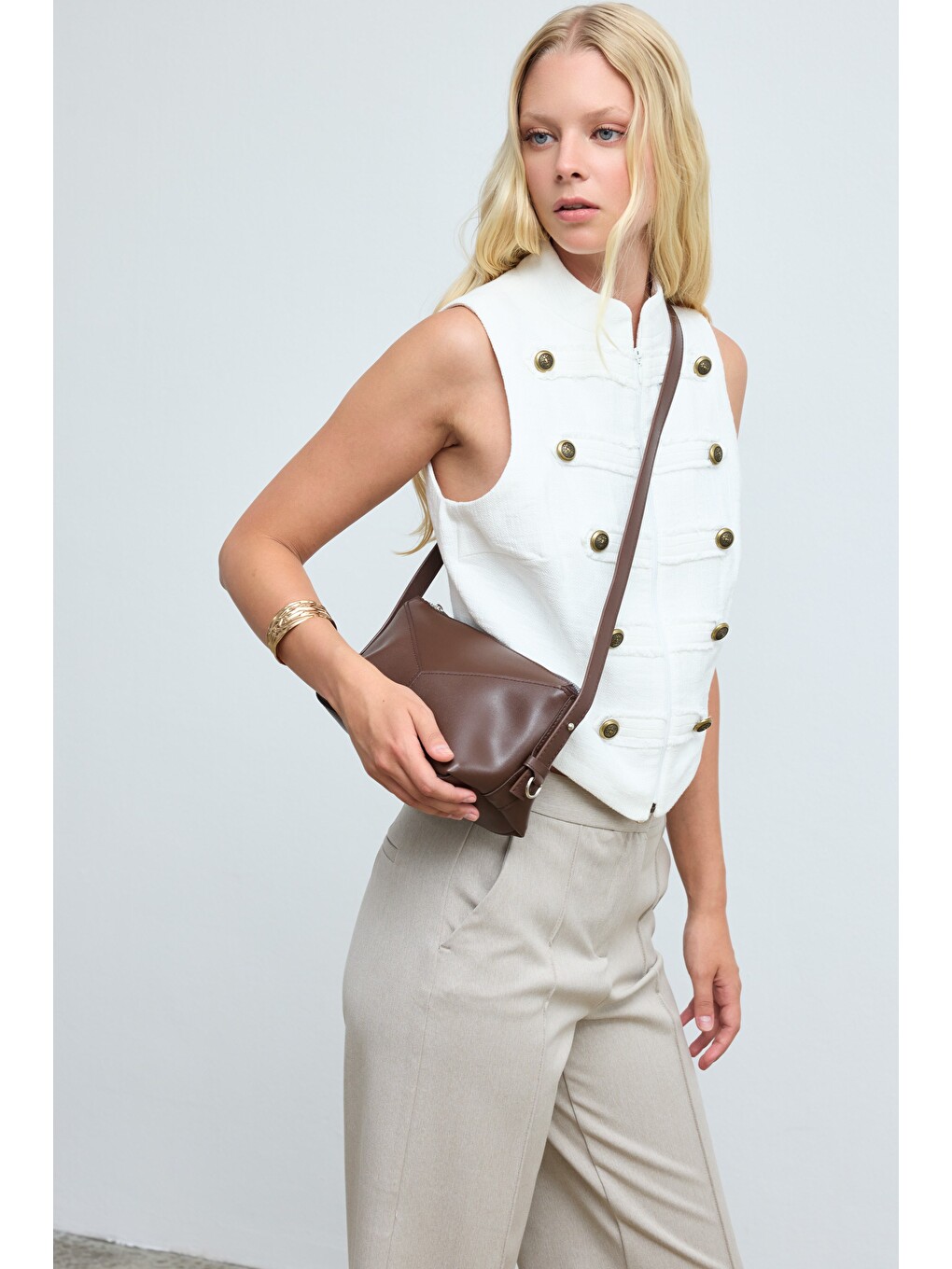 Kahverengi Miri City Omuz Çantası Koyu Kahve