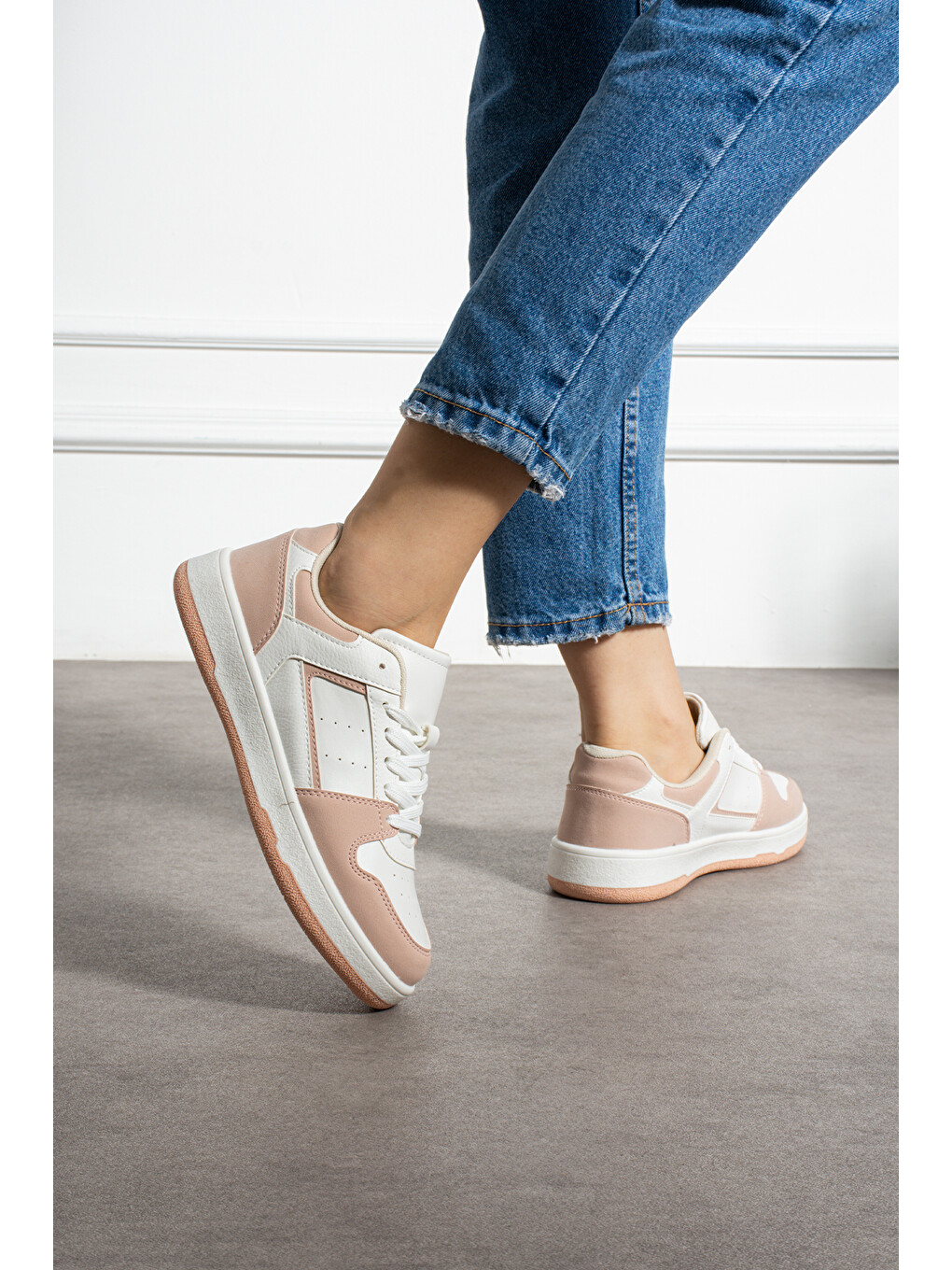 Pembe Pudra Kadın Günlük Sneaker Ayakkabı-2
