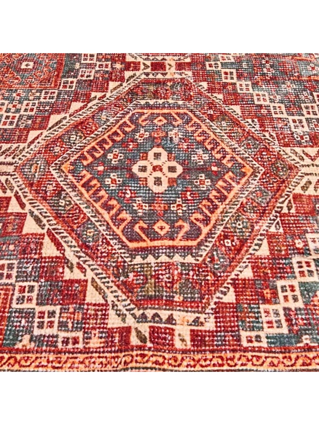 Soft Lalbahar Afgan Desenli Halı - Bej - 160x230 cm-3