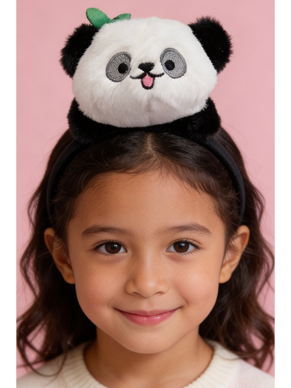 Sevimli Panda Kulaklı Siyah Çocuk Taç