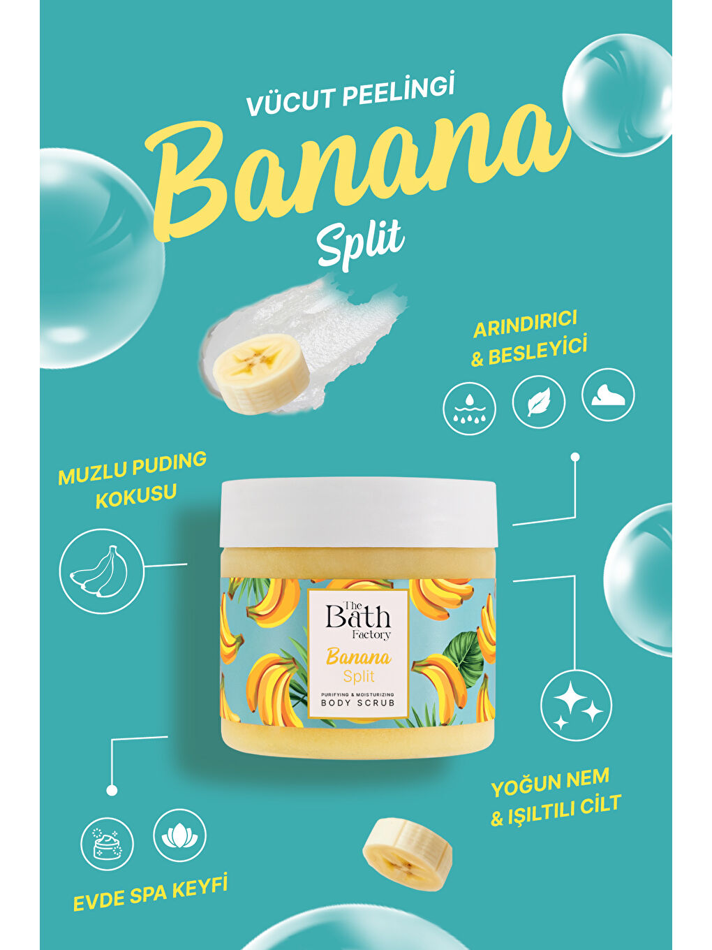 Nemlendirici Ve Arındırıcı Shea Vücut Peelingi - Muz Aromalı 300gr-4