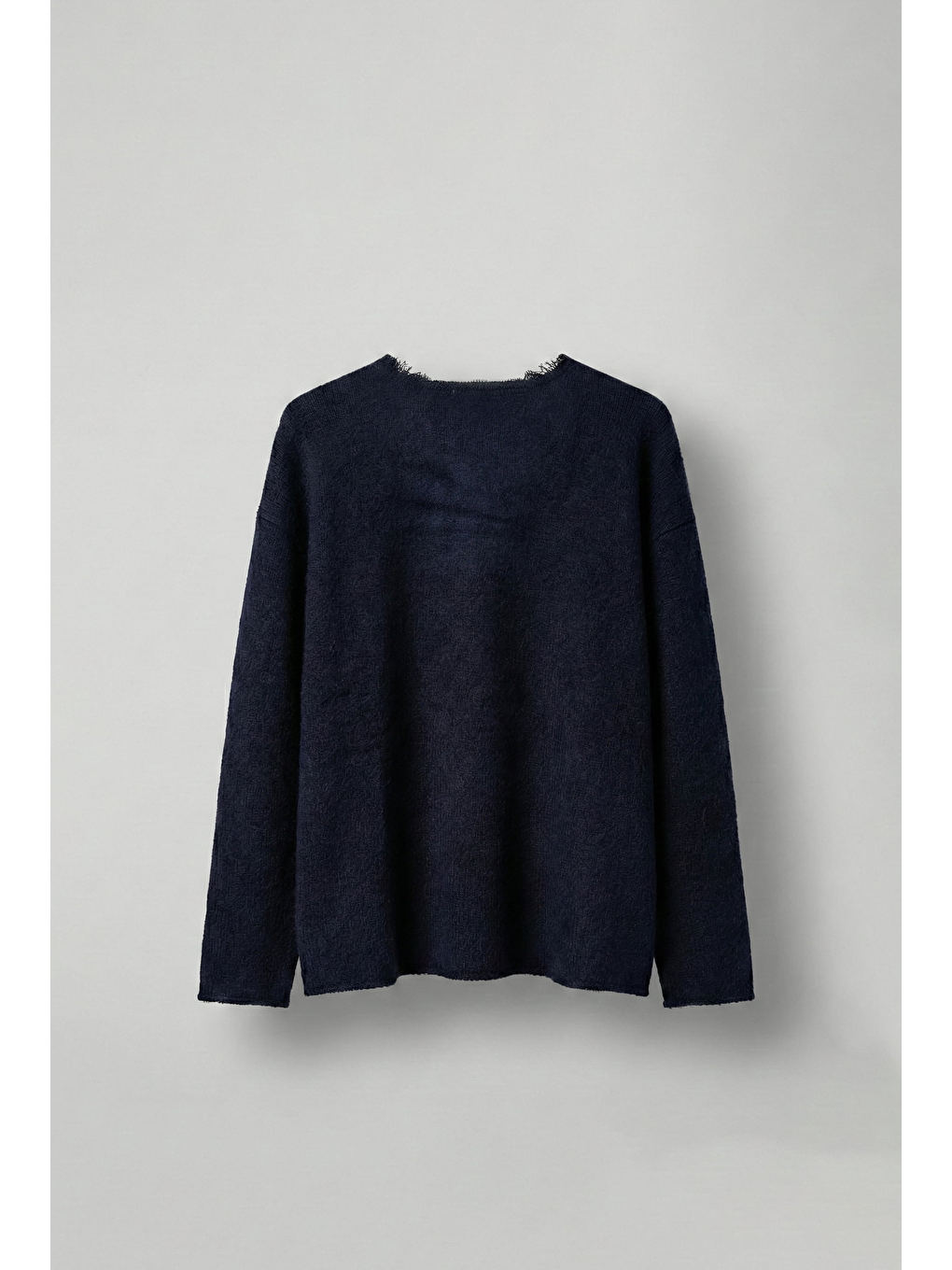 Erkek Dokulu Oversize Kazak Lacivert-1