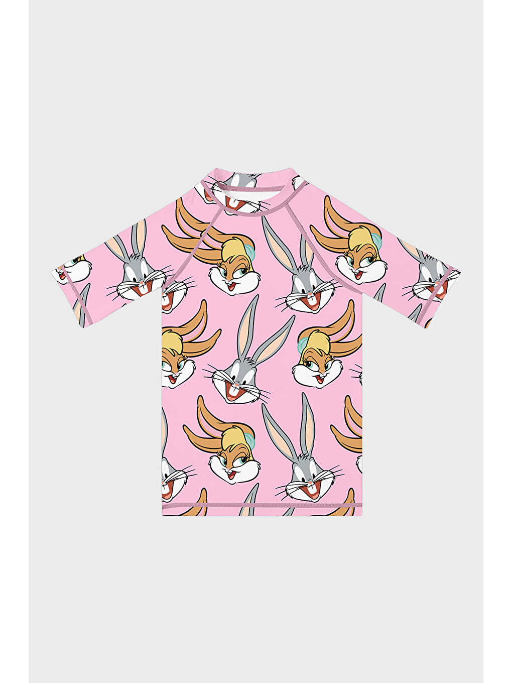 Pembe Lunabun Baskılı Uv Korumalı Kısa Kollu Mayo T Shirt ST2611070001
