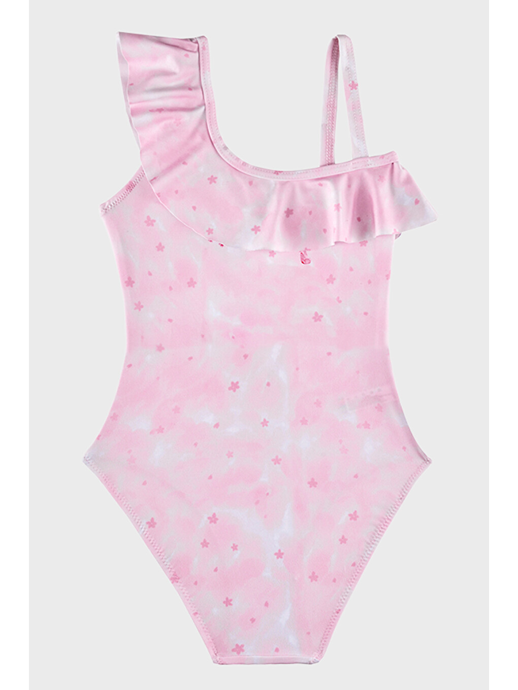 Pembe Tutu Baskılı Fırfır Detaylı Uv Korumalı Mayo SM2616000103-1