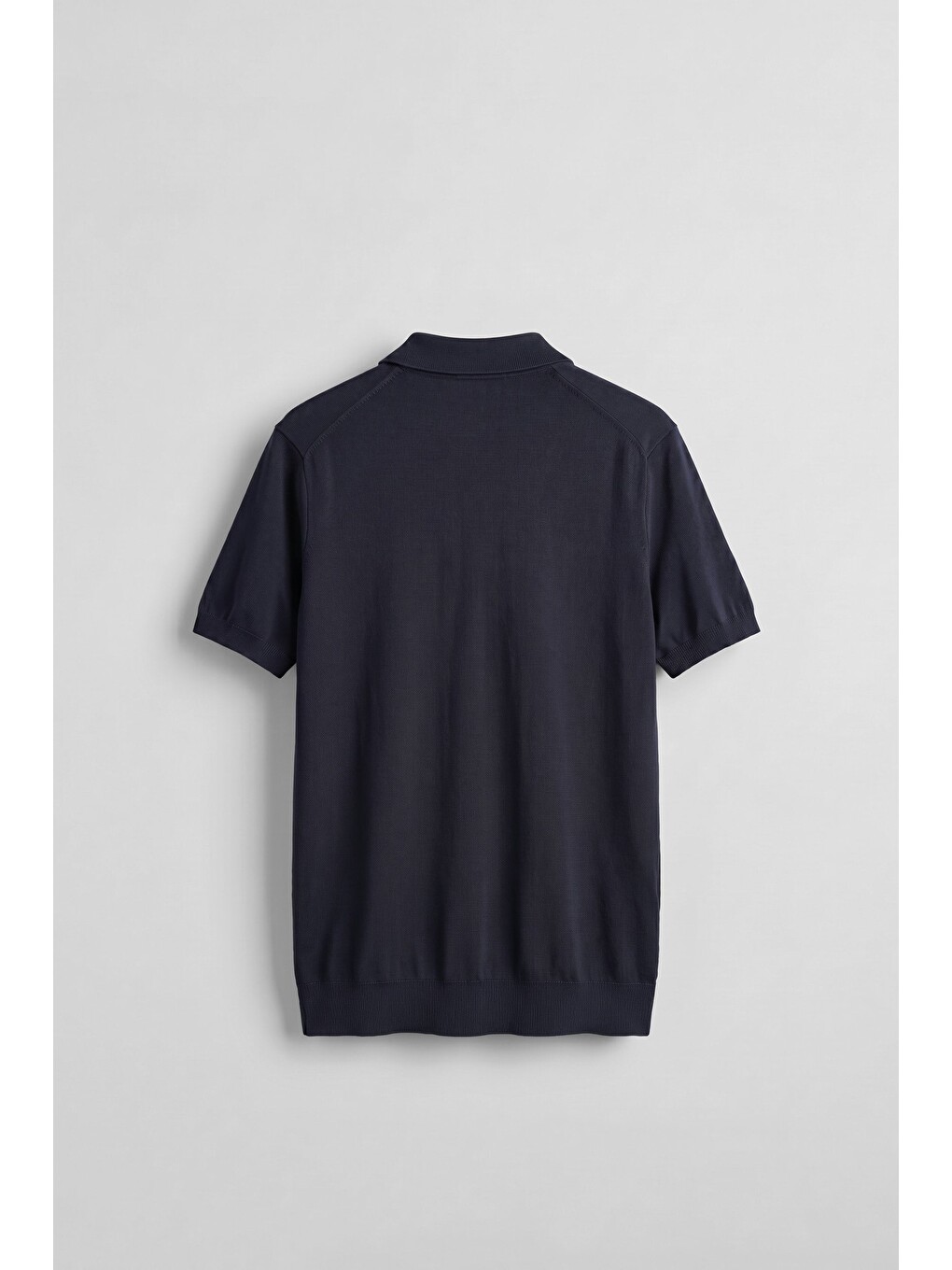 Erkek Relaxed Fit Dökümlü Polo Yaka Triko T-Shirt Lacivert-1