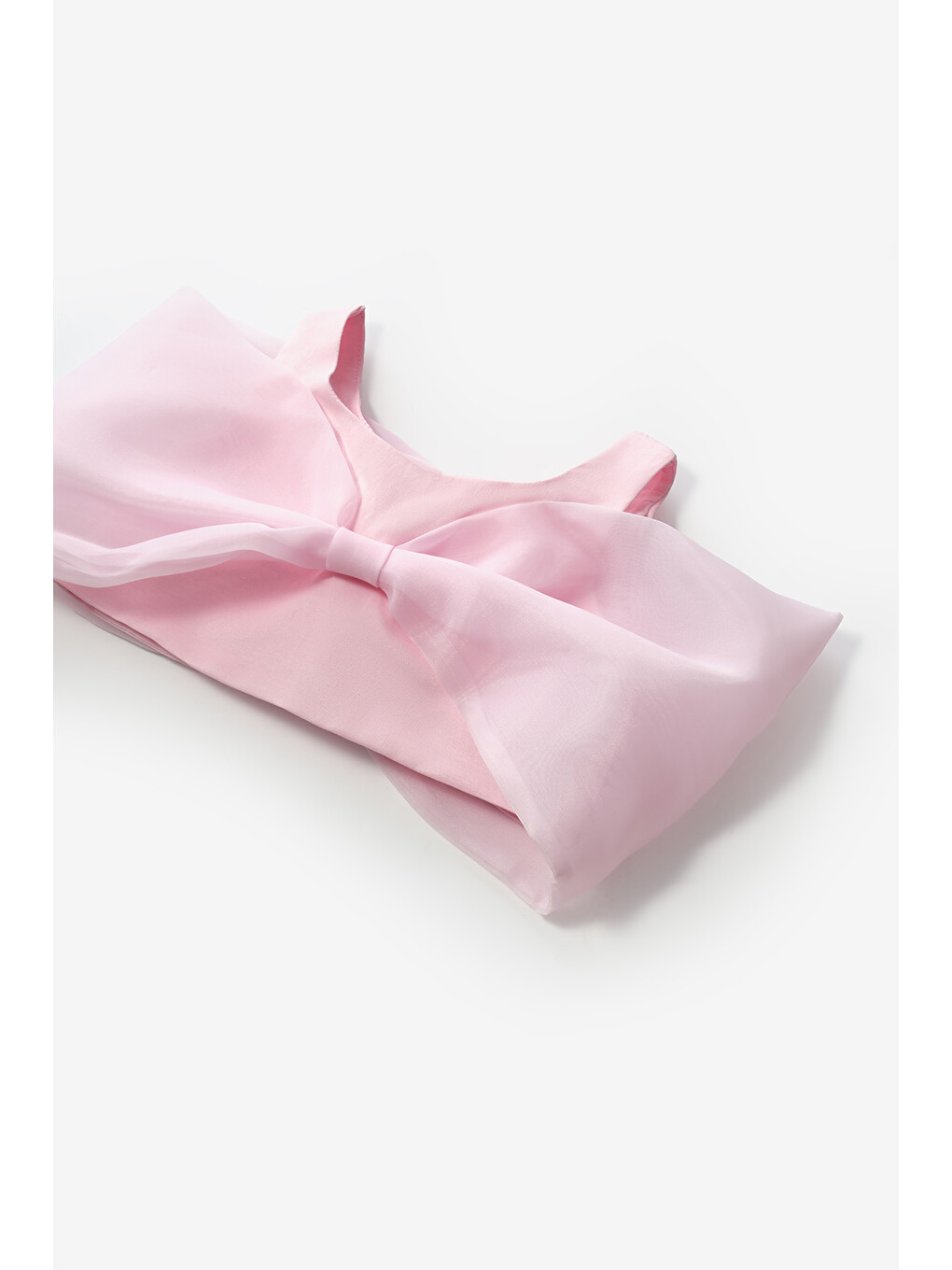 Pembe Büyük Fiyonklu Kız Çocuk Crop Bluz - Edith-2