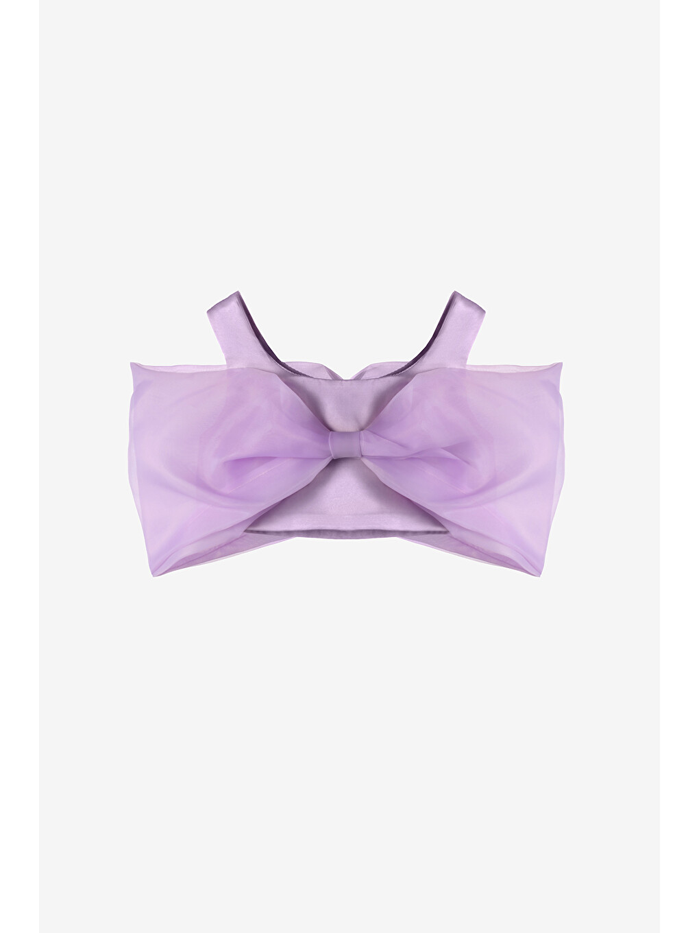 Lila Büyük Fiyonklu Kız Çocuk Crop Bluz - Edith