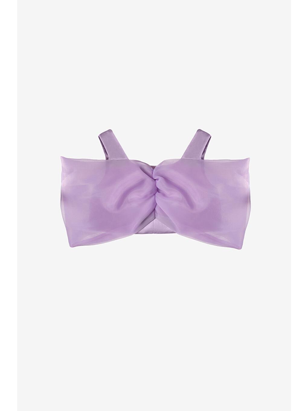 Lila Büyük Fiyonklu Kız Çocuk Crop Bluz - Edith-1
