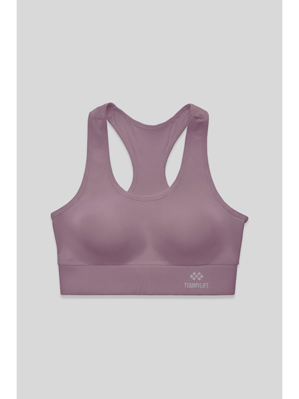 Pembe Gül Kurusu Sırt Detaylı Dar Kalıp U Yaka Kadın Spor Büstiyer - 97120