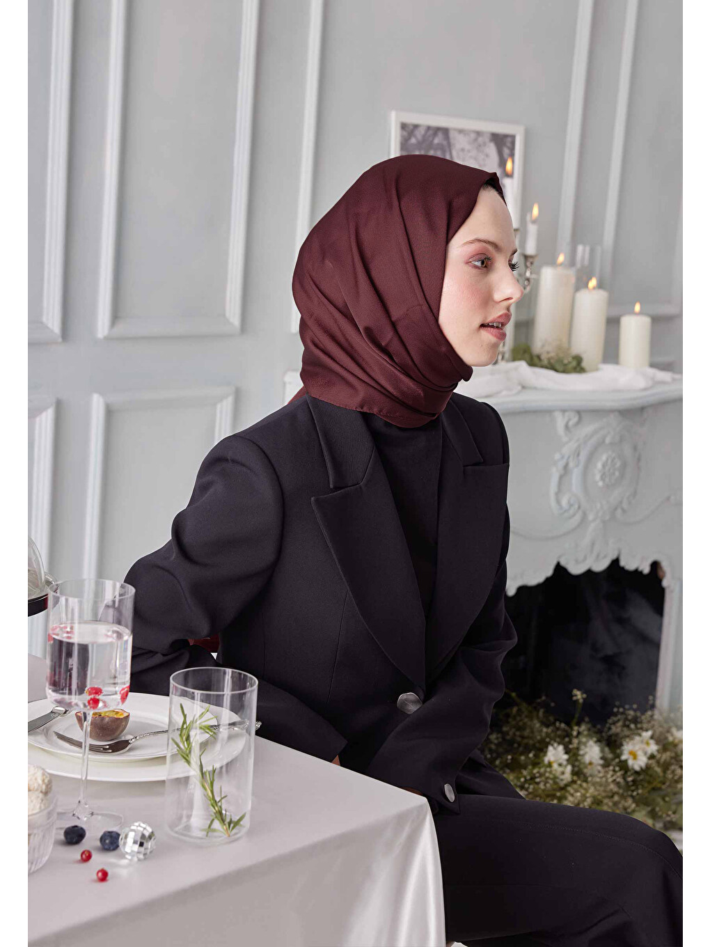Janjanlı Şal Bordo-3