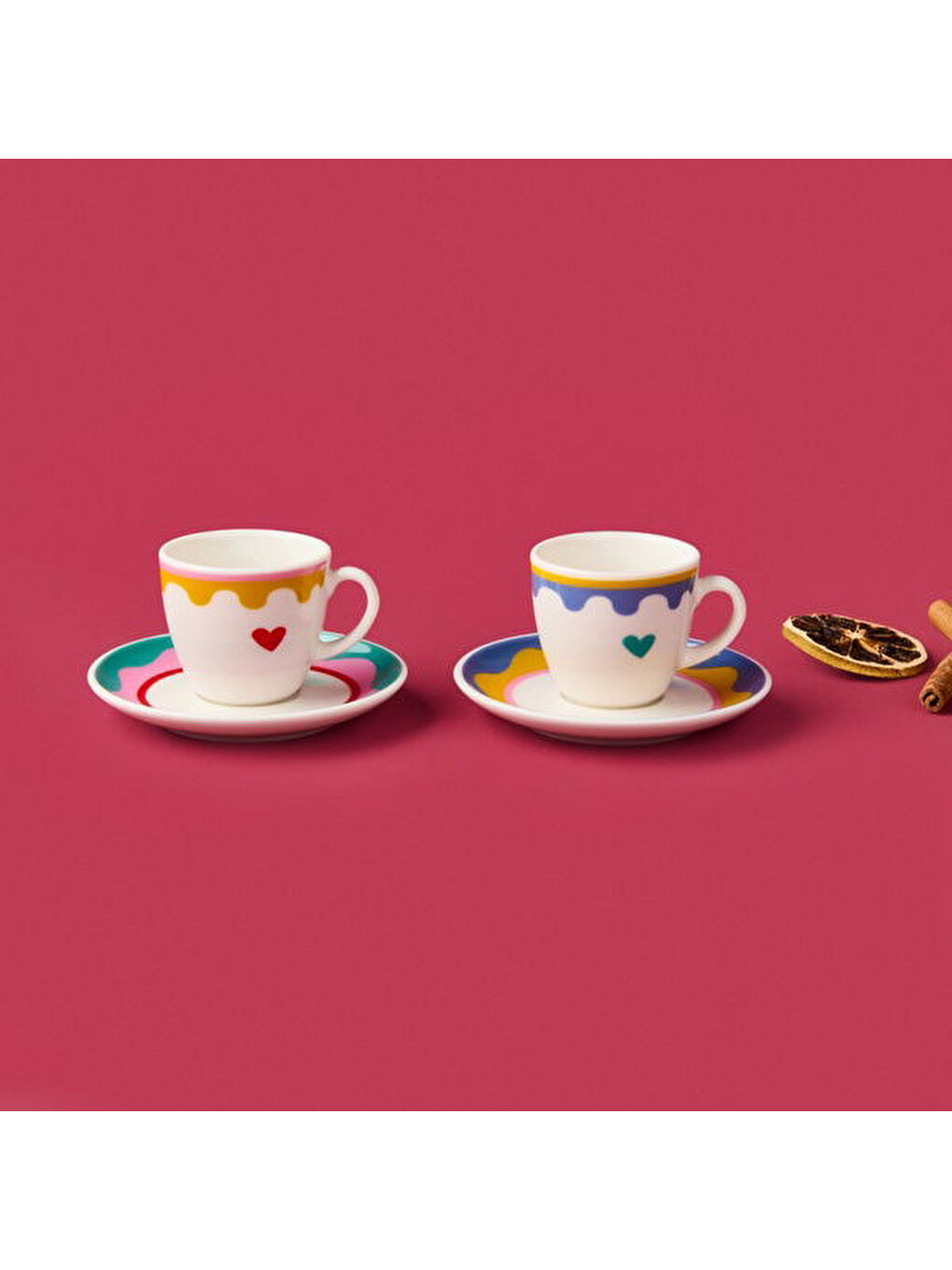 Karışık Kitchen Granny 4 Parça Porselen Fincan Takımı - Renkli / Sarı-4