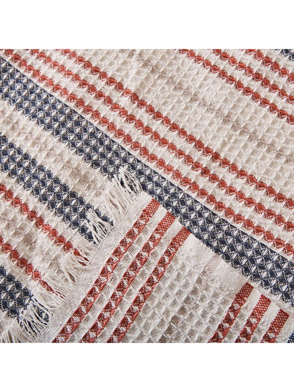 Soft Radiant Çift Kişilik Pike - Ekru / Lacivert - 200x230 cm-3