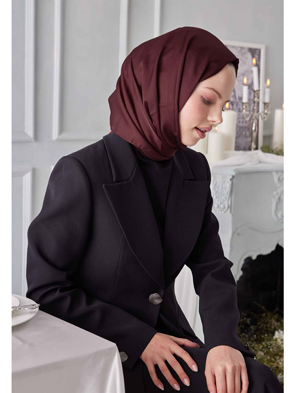 Janjanlı Şal Bordo-2