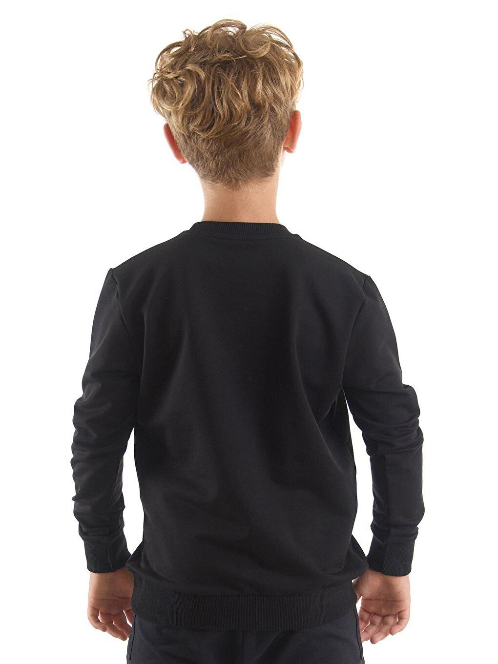 Denokids Siyah Kepçe Erkek Çocuk Siyah Sweatshirt - 1