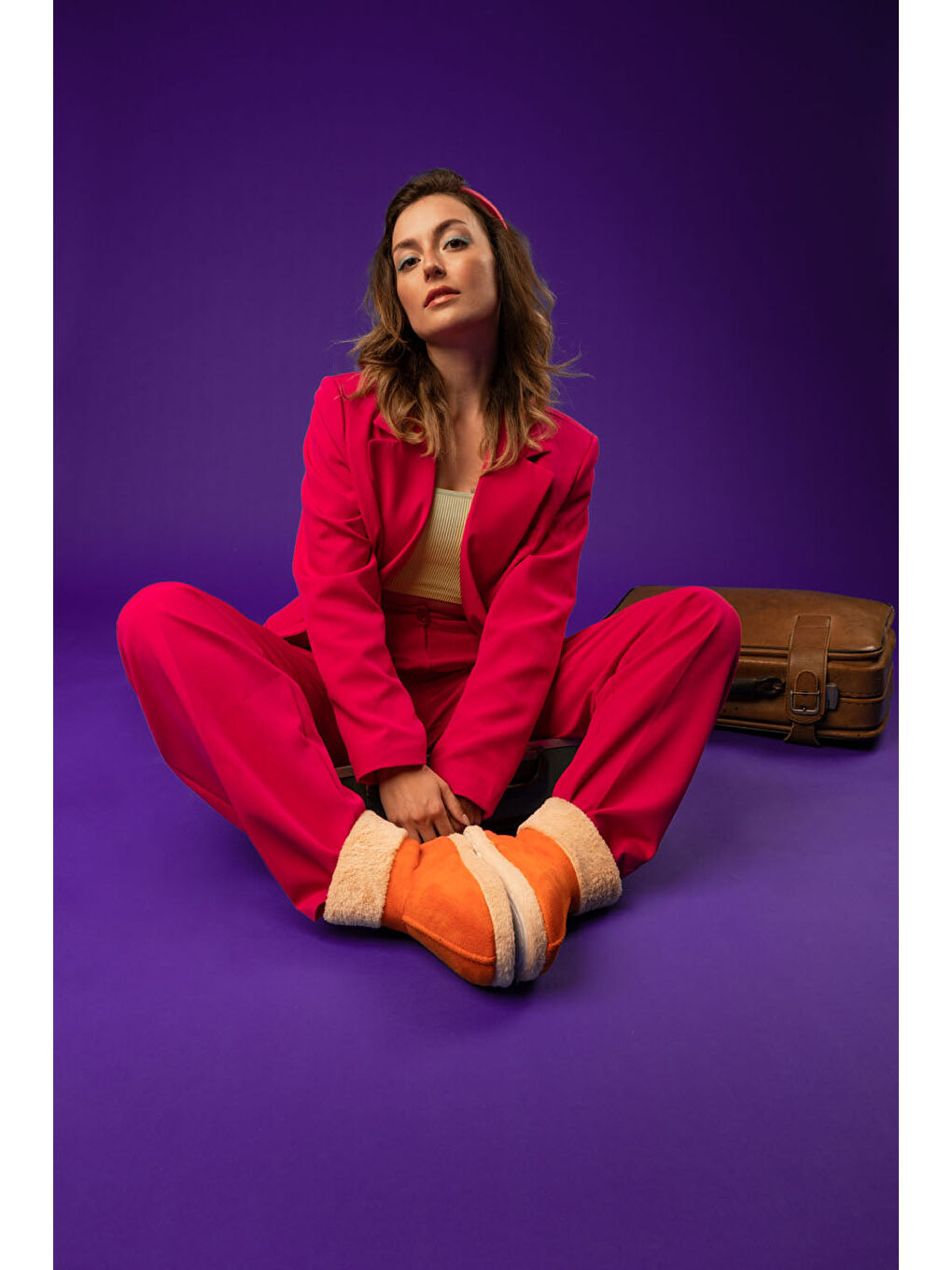 Turuncu Kadın Detaylı Panduf - HIRAET-4