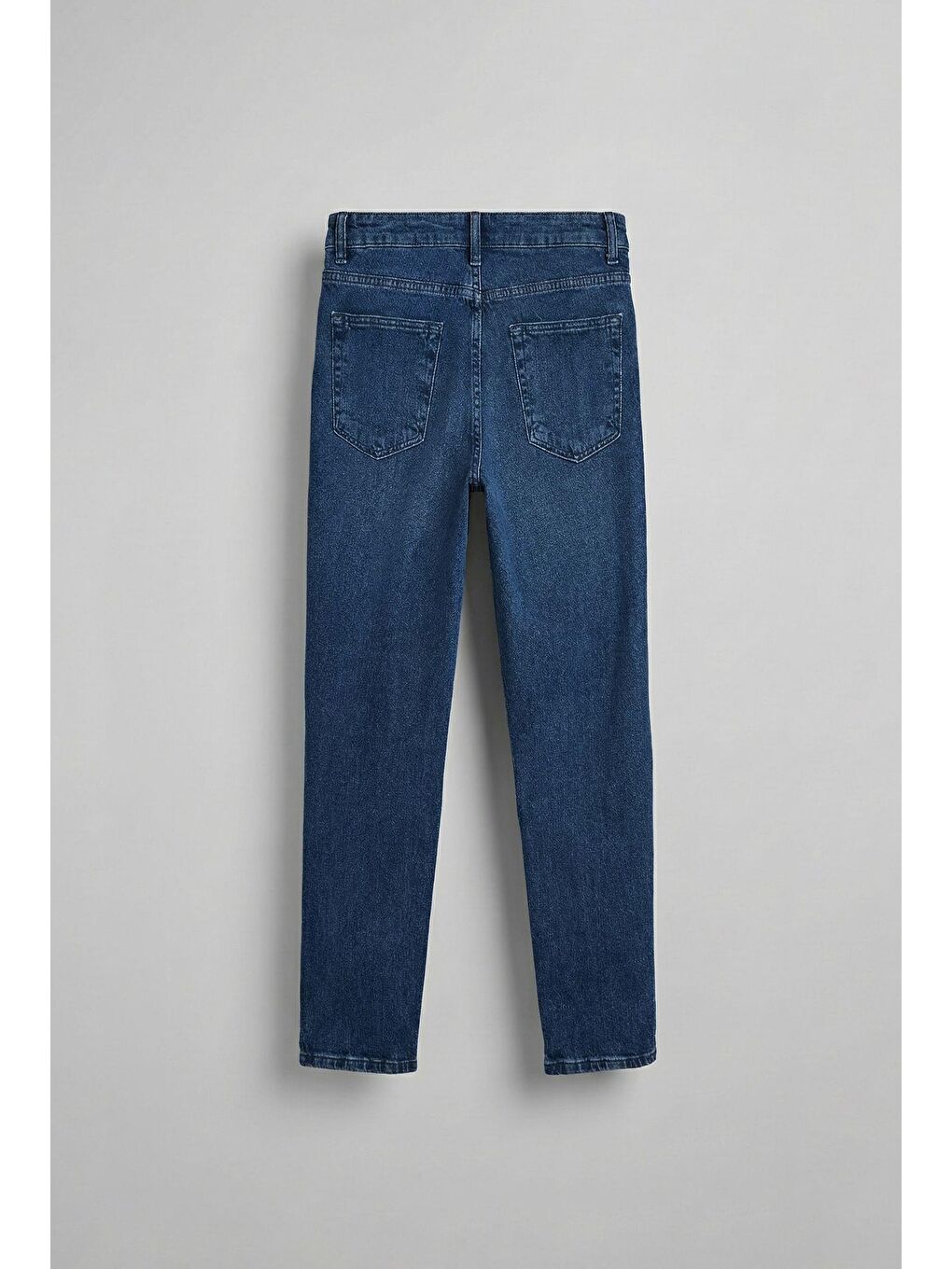 Erkek Boyfriend Kalıp Yıpratılmış Jean Pantolon Koyu Mavi-1
