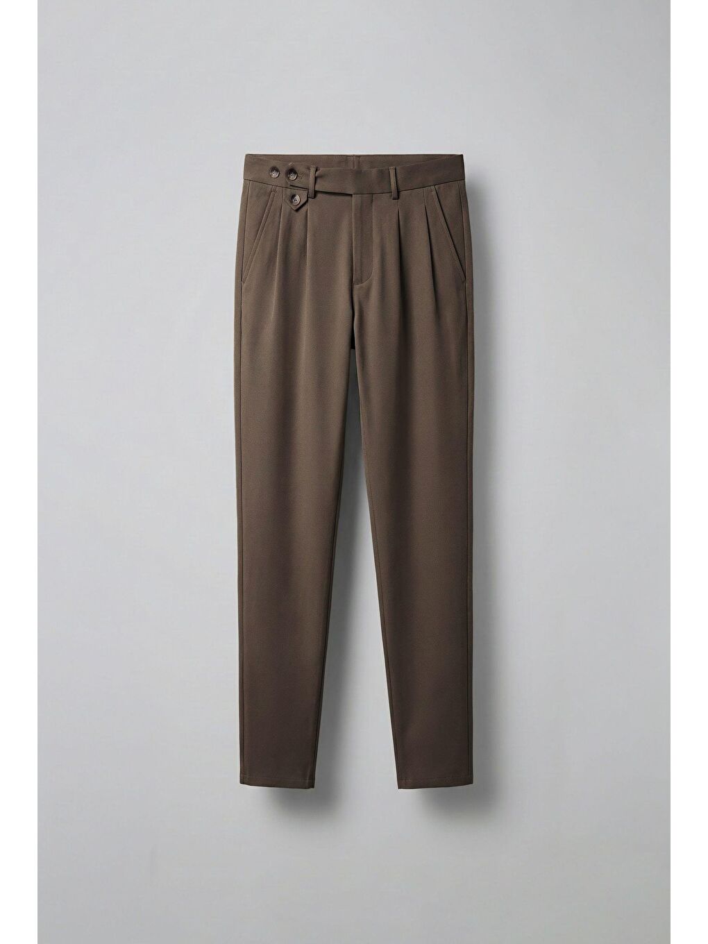 Kahverengi Pileli Kumaş Erkek Pantolon Açık Kahve