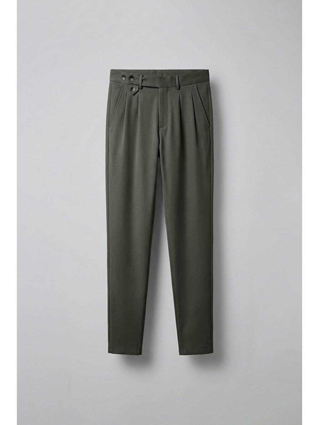 Pileli Kumaş Erkek Pantolon Haki