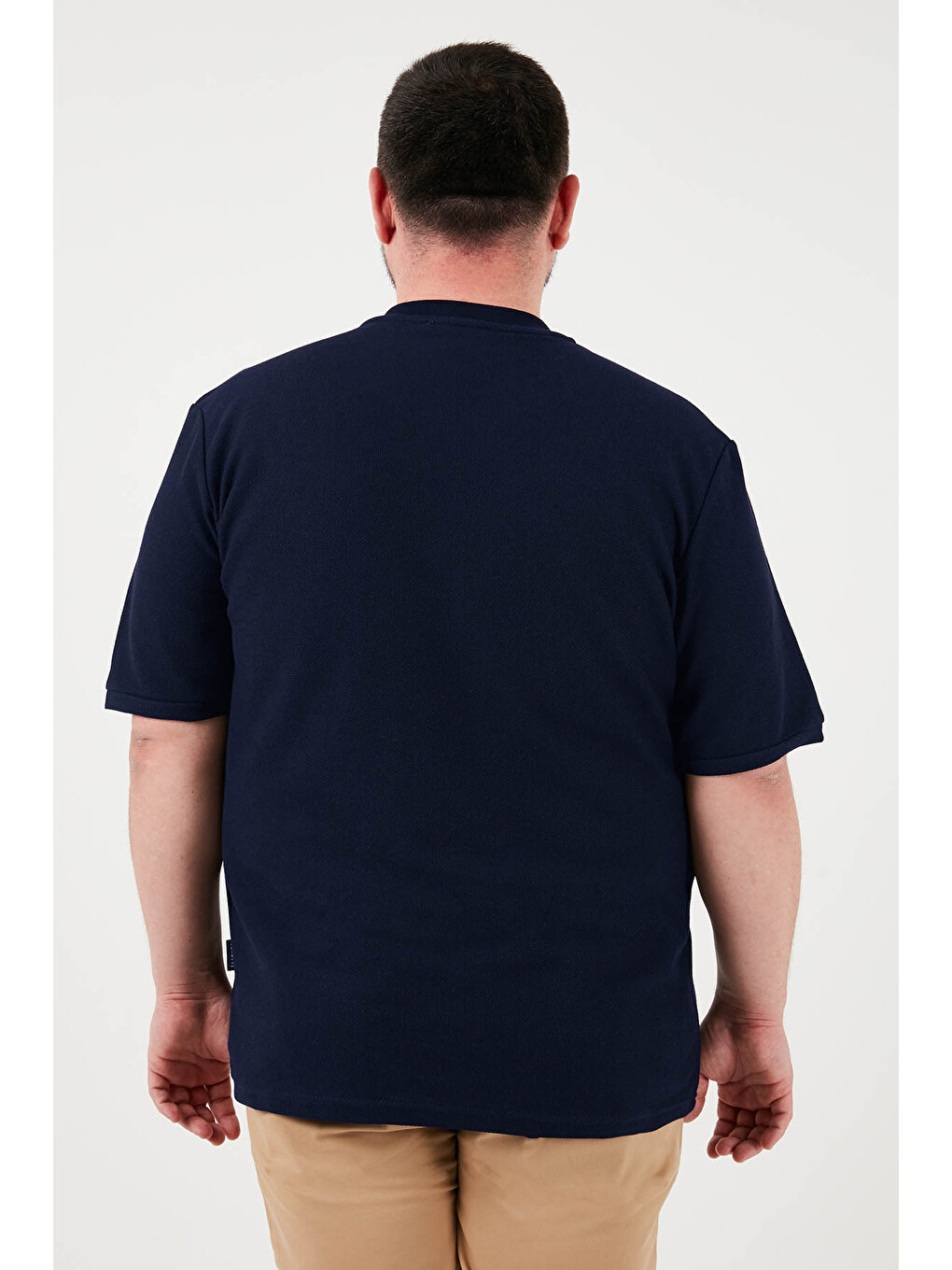 Lacivert Pamuklu Regular Fit Büyük Beden Erkek %100 Pamuk Tişört 5902653b-3