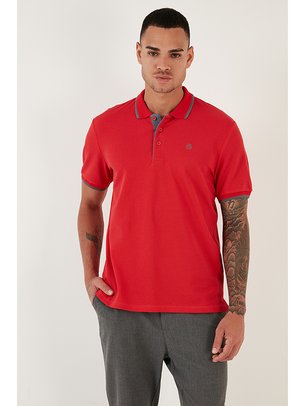 Mürdüm Pamuklu Regular Fit Şerit Detaylı Düğmeli Polo Yaka 4'lü Paket T Shirt 5902118s4-4